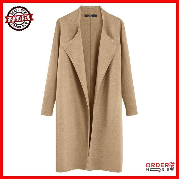 Sweaters - Oversized Cashmere Blend Cardigan Shawl Collar Winter Coatigan